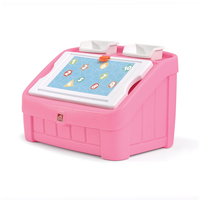 2-in-1 Toy Box & Art Lid - Pink
