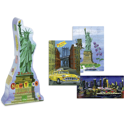 New York 3 Wood Puzzles by Nathalie Lete